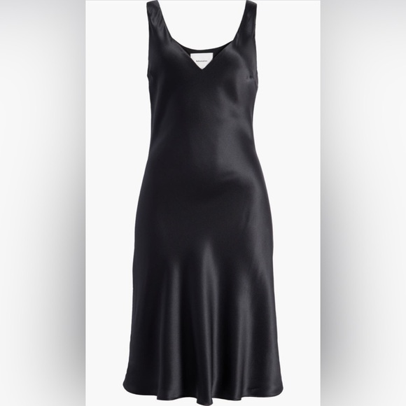 Reformation Dresses & Skirts - Reformation Satin V Neck Black XL B66